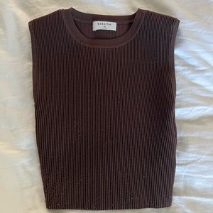 Babaton brown sculpt knit xs